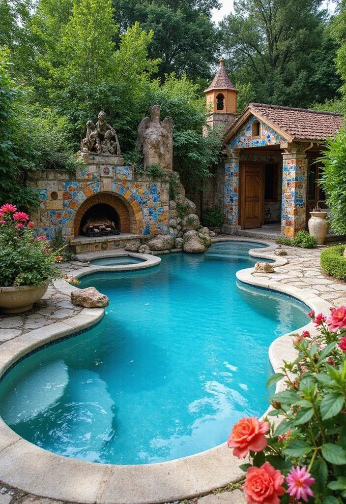 15 Stunning Natural Swimming Pool Designs 14 15 Stunning Natural Swimming Pool Designs That Will Make Your Backyard a Paradise! - 13. The Artistic Pool
