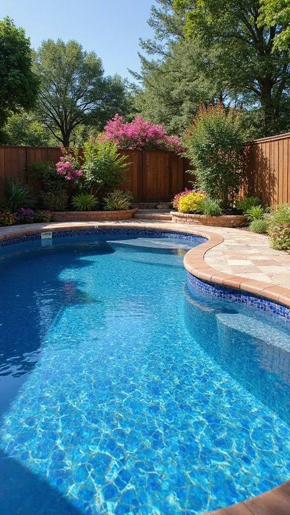 15 Stunning Semi Inground Pool Ideas That Will Transform Your Backyard into a Paradise! - 15. Artistic Mosaic Tile Design