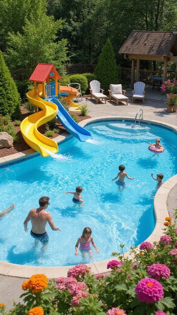 15 Stunning Semi Inground Pool Ideas That Will Transform Your Backyard into a Paradise! - 5. Family-Friendly Fun Zone