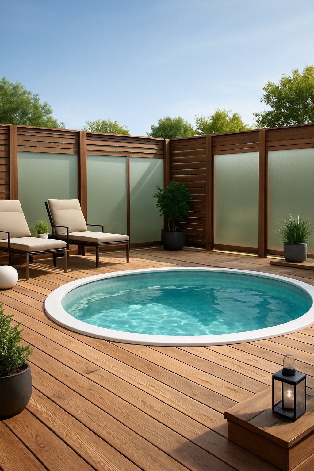 24 Inspiring Pool Deck Designs 25 pool deck for above ground pools ideas featuring the idea of Decks with Privacy Screens.