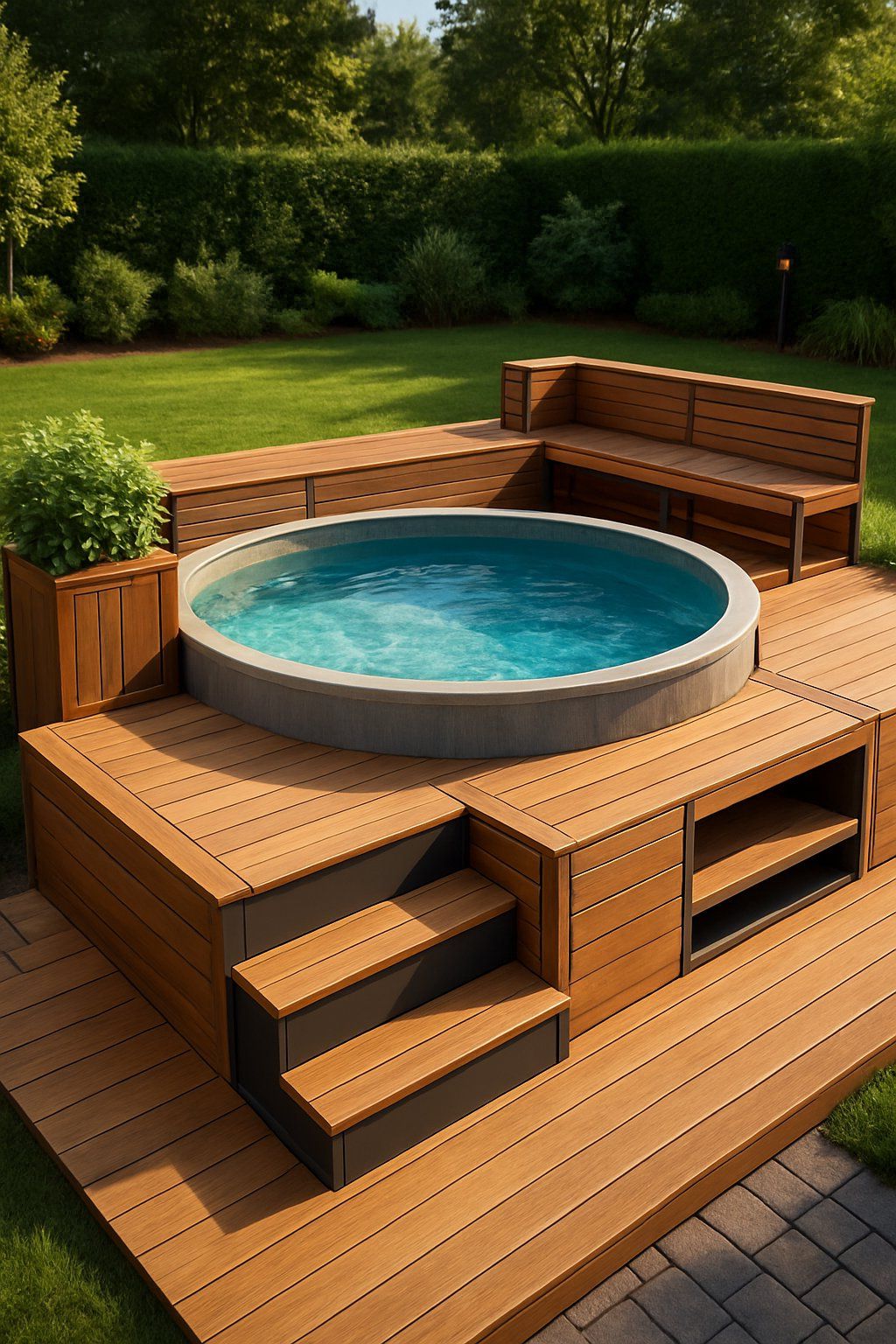 24 Inspiring Pool Deck Designs 12 pool deck for above ground pools ideas featuring the idea of Customizable Deck Kits