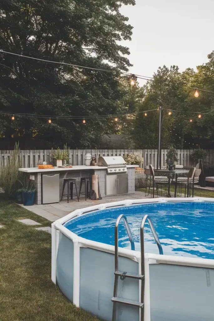 18 Above Ground Pool Ideas! 16 Outdoor Kitchen and Pool Combo