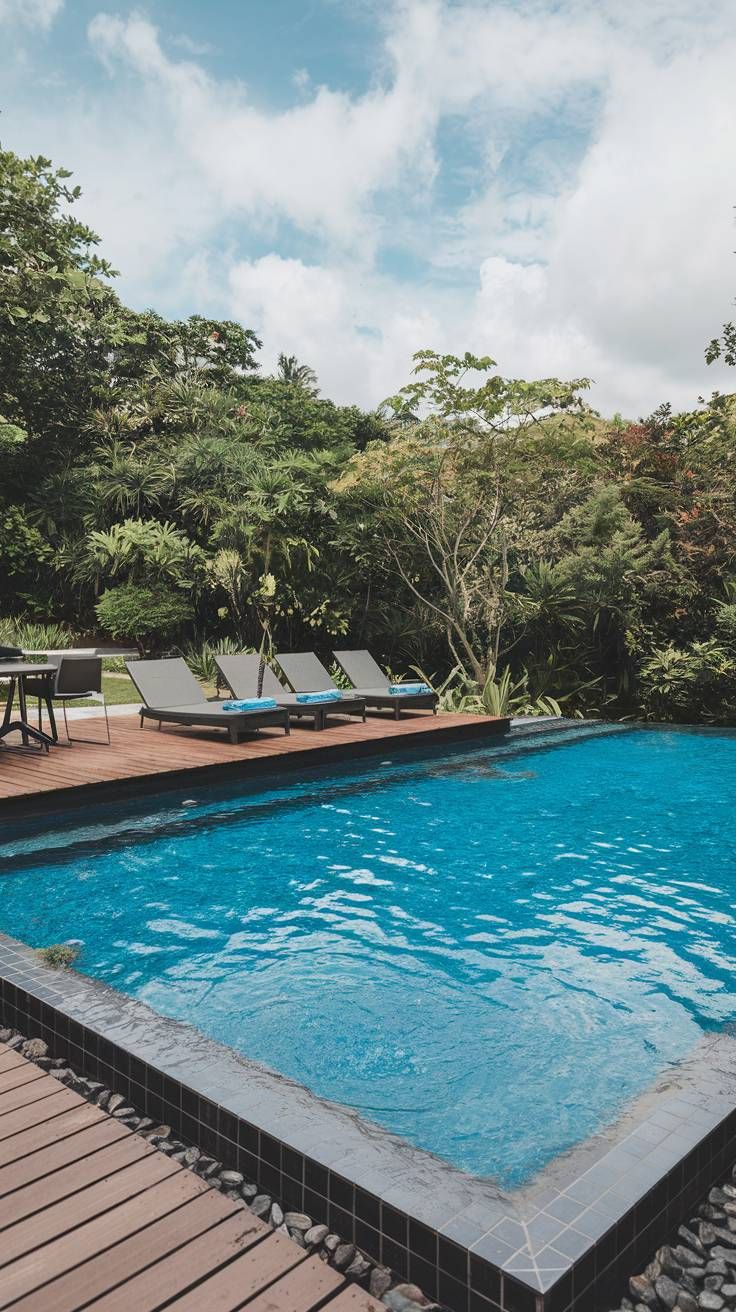 20 Pool Designs That Will Make a Splash in Your Outdoor Space 8 7. Blue Water Modern Pool