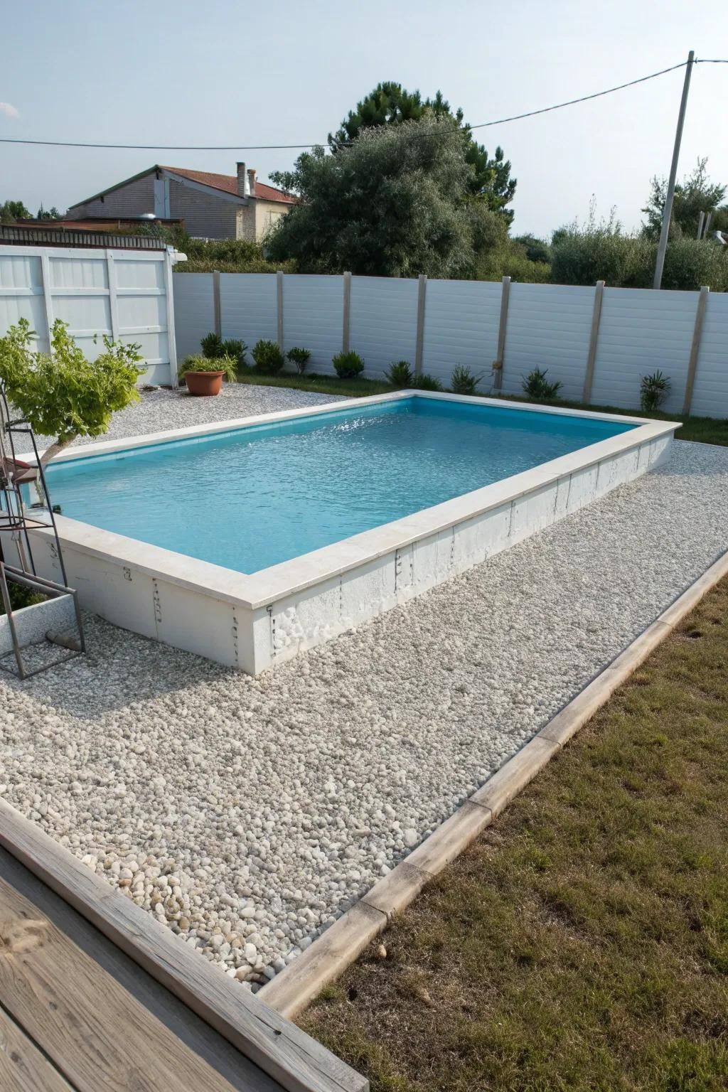 Pea gravel provides a stylish and cost-effective option for your pool surround.
