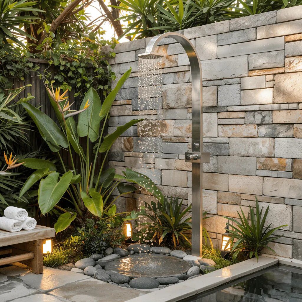 Transform Your Backyard with These Poolside Décor Ideas 10 outdoor shower by the poolside