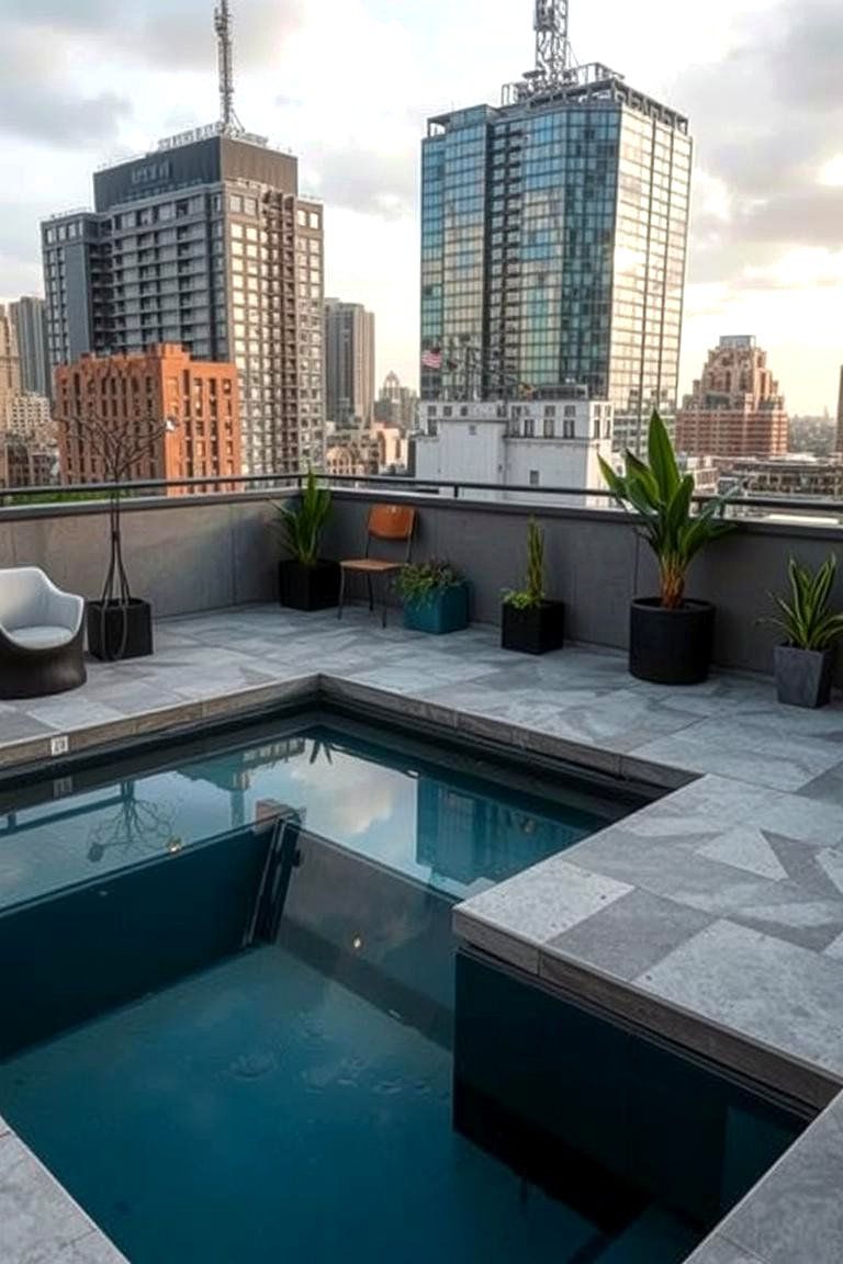Urban Chic Concrete Plunge Pool - 22 Plunge Pool Ideas