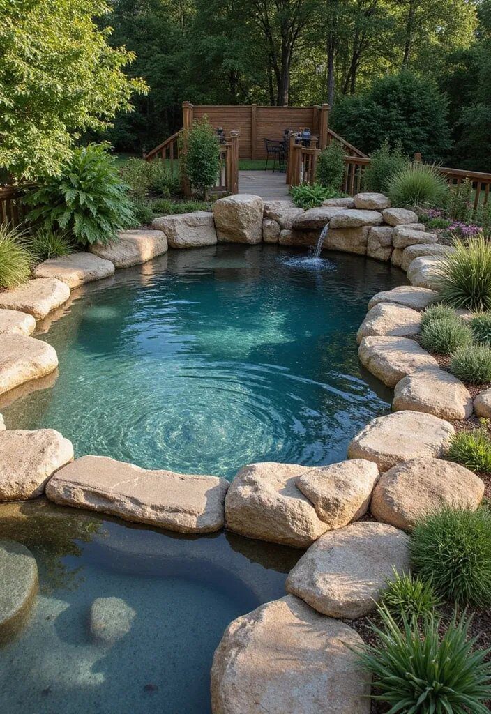 15 Stunning Natural Swimming Pool Designs 9 15 Stunning Natural Swimming Pool Designs That Will Make Your Backyard a Paradise! - 8. The Rustic Stone Pool