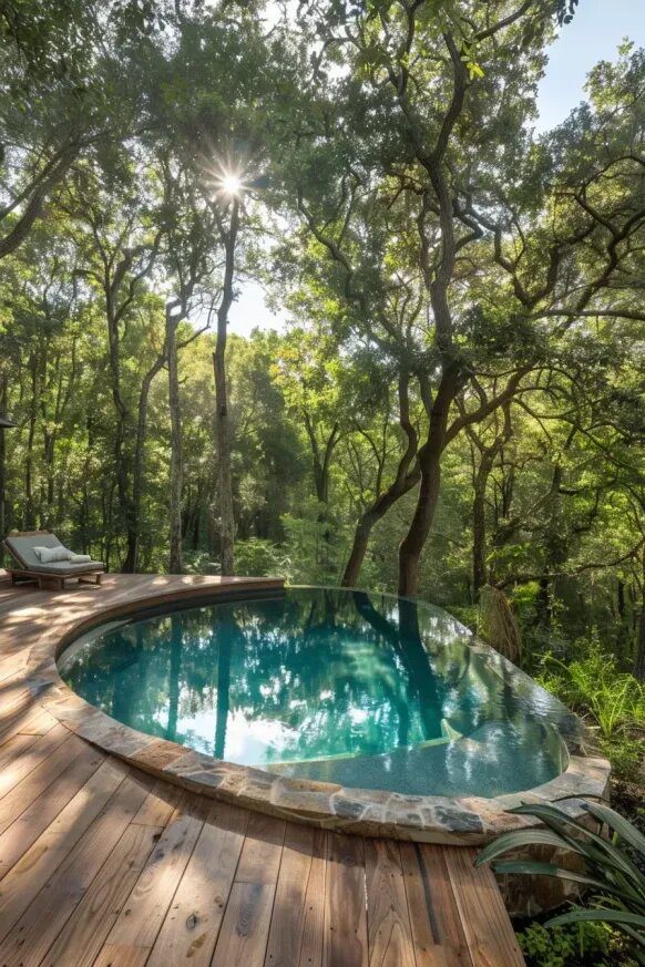 25+ Stylish Semi Inground Pools for Your Landscape 24