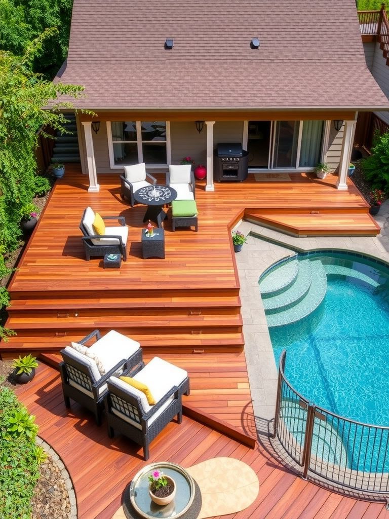 11 Wow-Worthy Above Ground Pool Deck Ideas 6 Multi-Level Decking