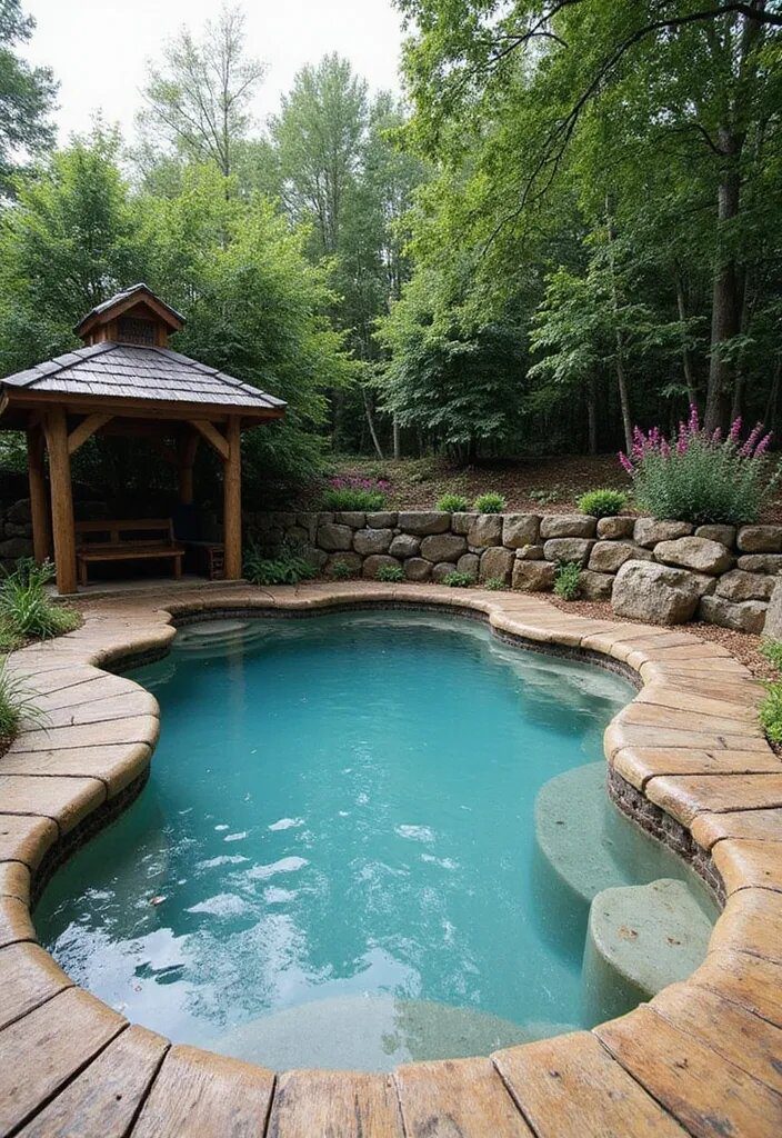 15 Stunning Natural Swimming Pool Designs 6 15 Stunning Natural Swimming Pool Designs That Will Make Your Backyard a Paradise! - 5. The Rustic Charm