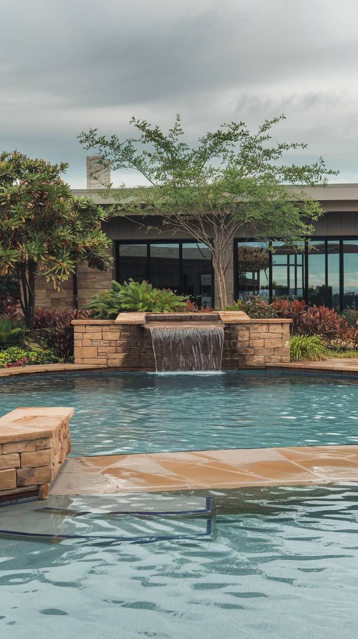 20 Pool Designs That Will Make a Splash in Your Outdoor Space 12 11. Stone Waterfall Pool Paradise