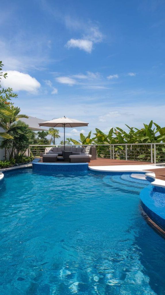 20 Pool Designs That Will Make a Splash in Your Outdoor Space 16 15. Modern Pool with Curved Edge