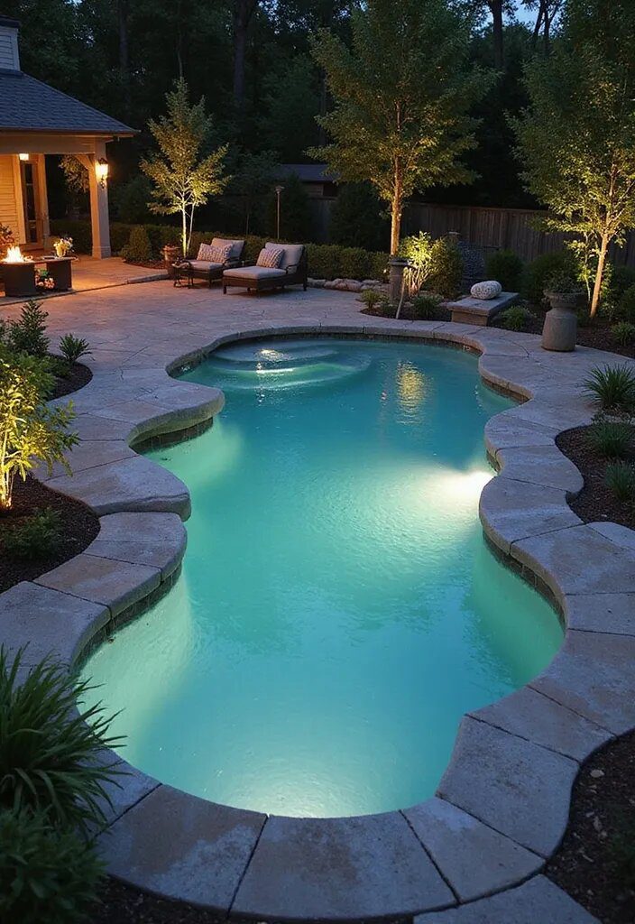 15 Stunning Natural Swimming Pool Designs 12 15 Stunning Natural Swimming Pool Designs That Will Make Your Backyard a Paradise! - 11. The Sunken Pool