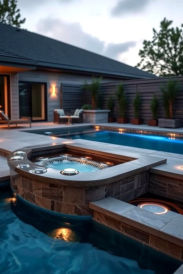 Integrated Spa and Plunge Pool Combo - 22 Plunge Pool Ideas