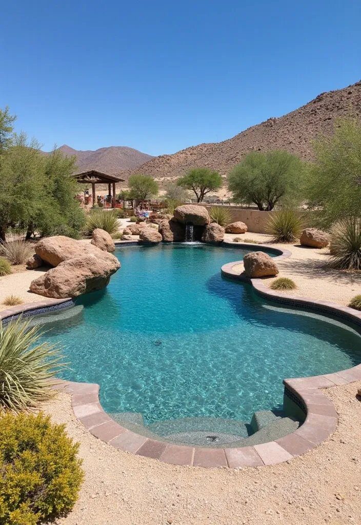 15 Stunning Natural Swimming Pool Designs 16 15 Stunning Natural Swimming Pool Designs That Will Make Your Backyard a Paradise! - 15. The Desert Oasis
