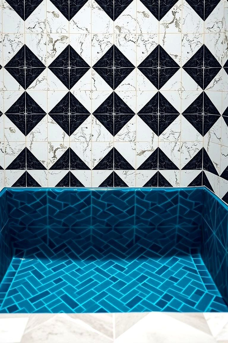 Geometric Patterned Plunge Pool - 22 Plunge Pool Ideas