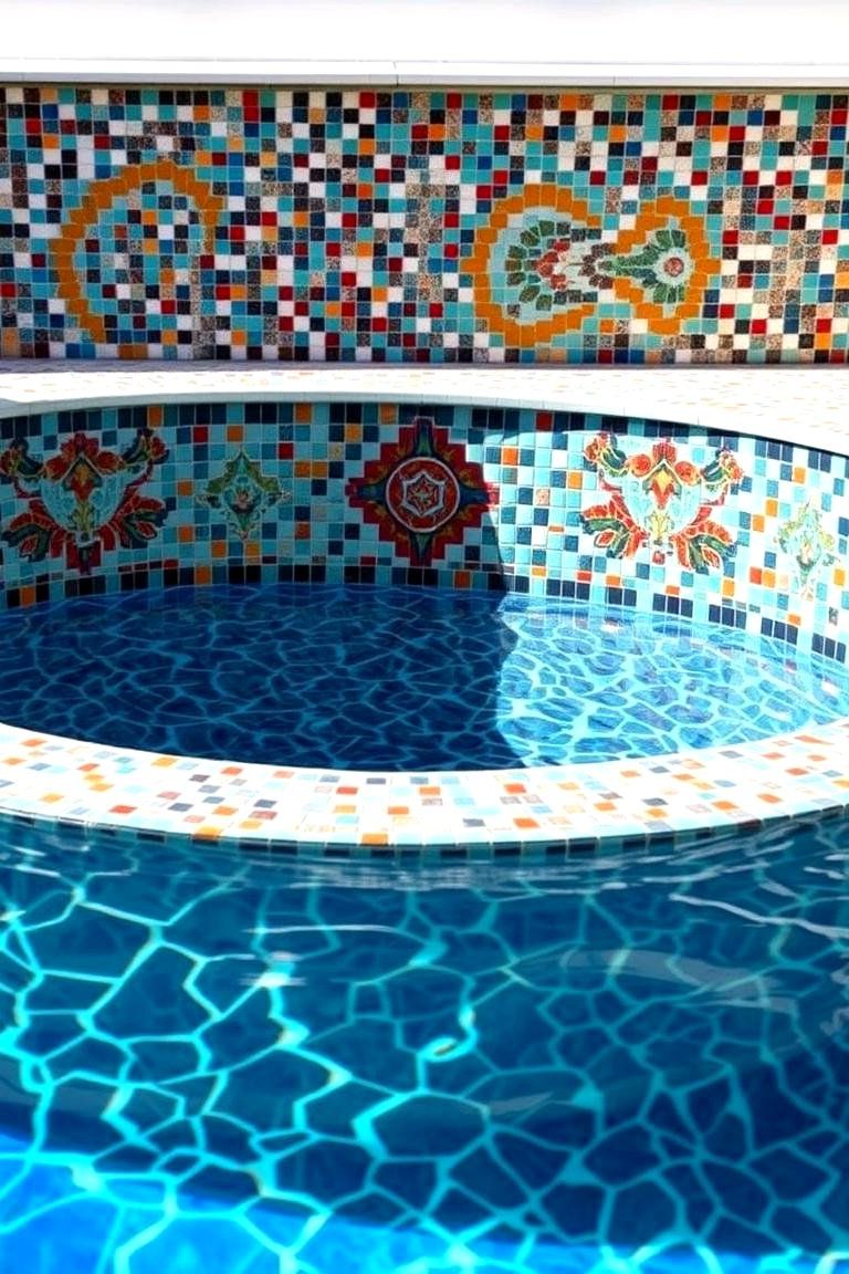 Mosaic Tile Accent Plunge Pool - 22 Plunge Pool Ideas