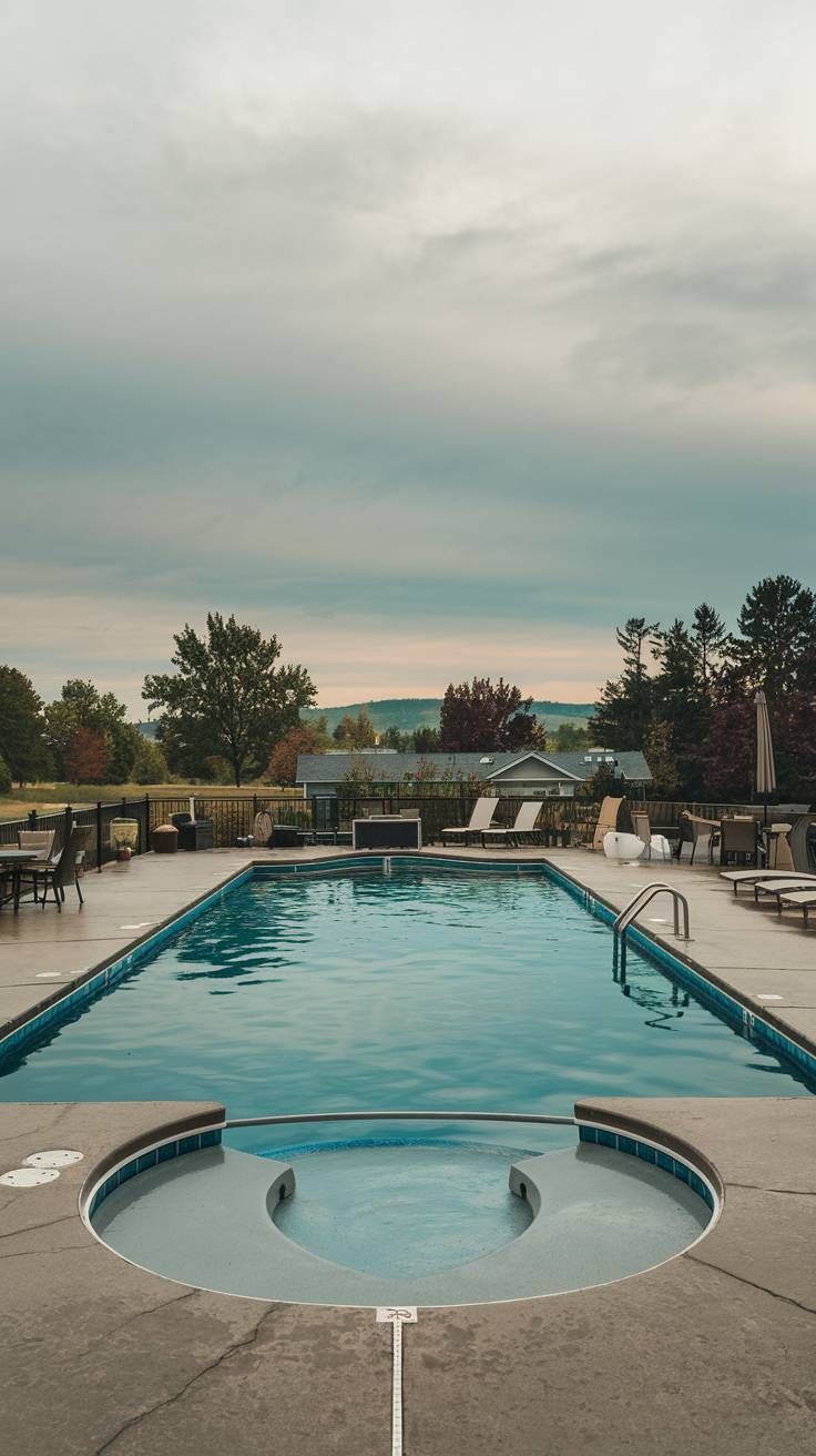 20 Pool Designs That Will Make a Splash in Your Outdoor Space 5 4. Concrete Pool Deck Haven