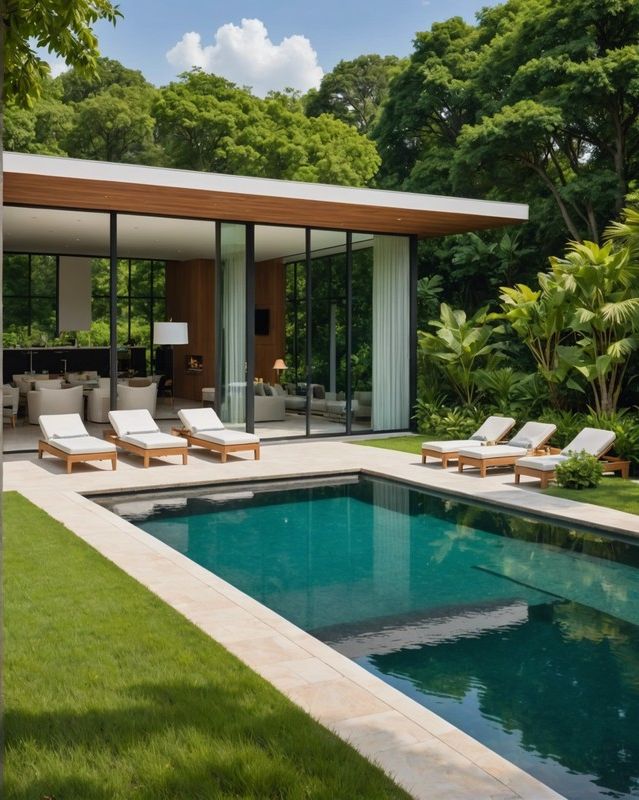 Revamp Your Poolside Paradise: 20 Cabana Ideas 14 Luxury Pool House with Infinity Pool Views