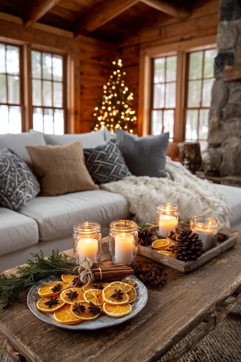 Dazzling DIY Xmas Decor: 31 Must-Try Ideas 18 dried orange slices with cinnamon and star anise as fragrant ornaments 1