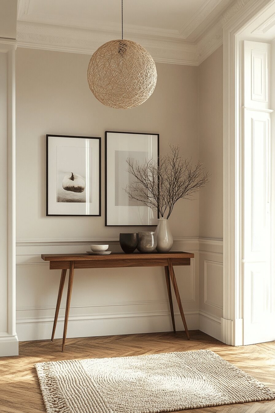 4. Scandinavian Simplicity in a Barndominium Hallway