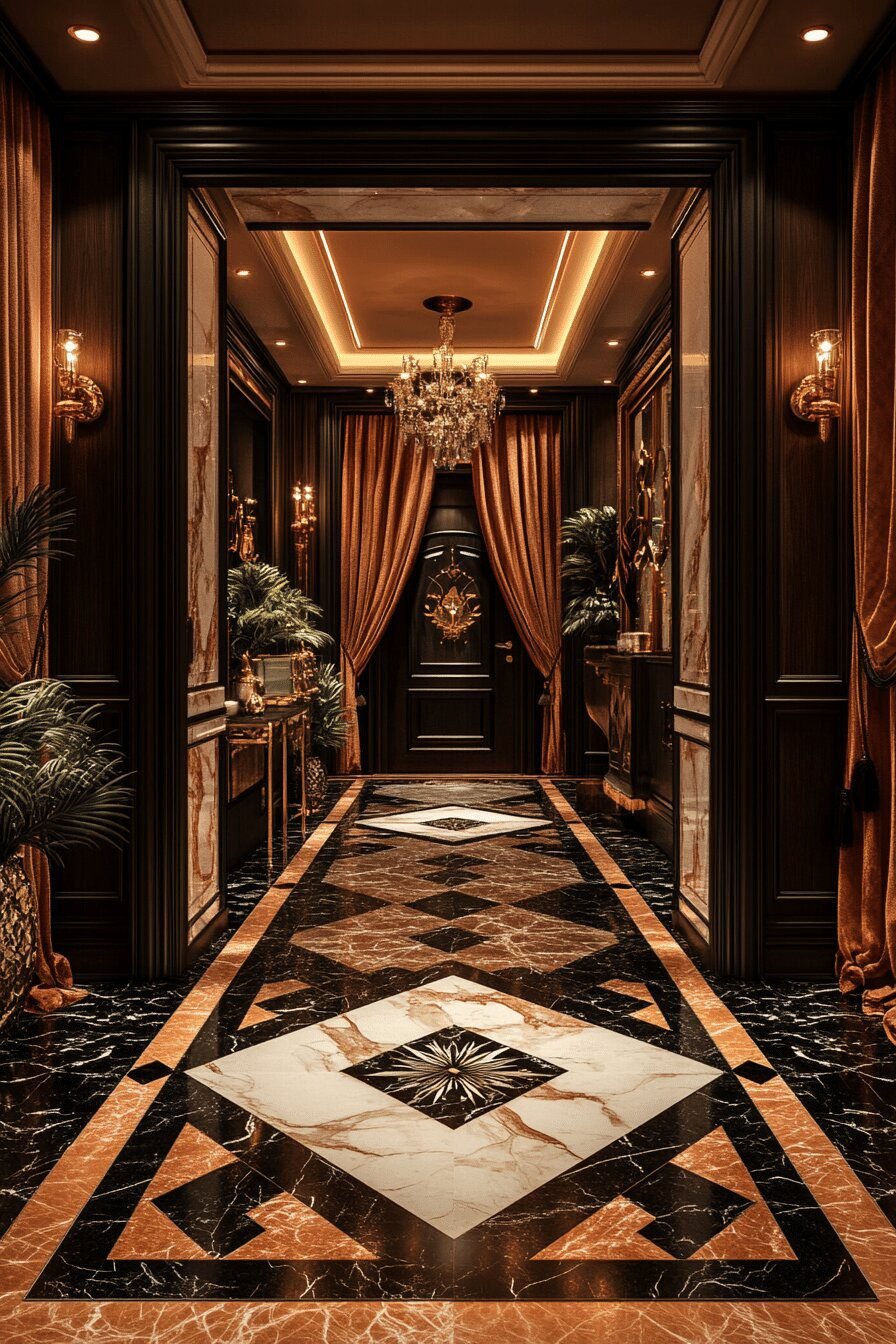 7. Luxe Art Deco Barndominium Entry Portal Looks