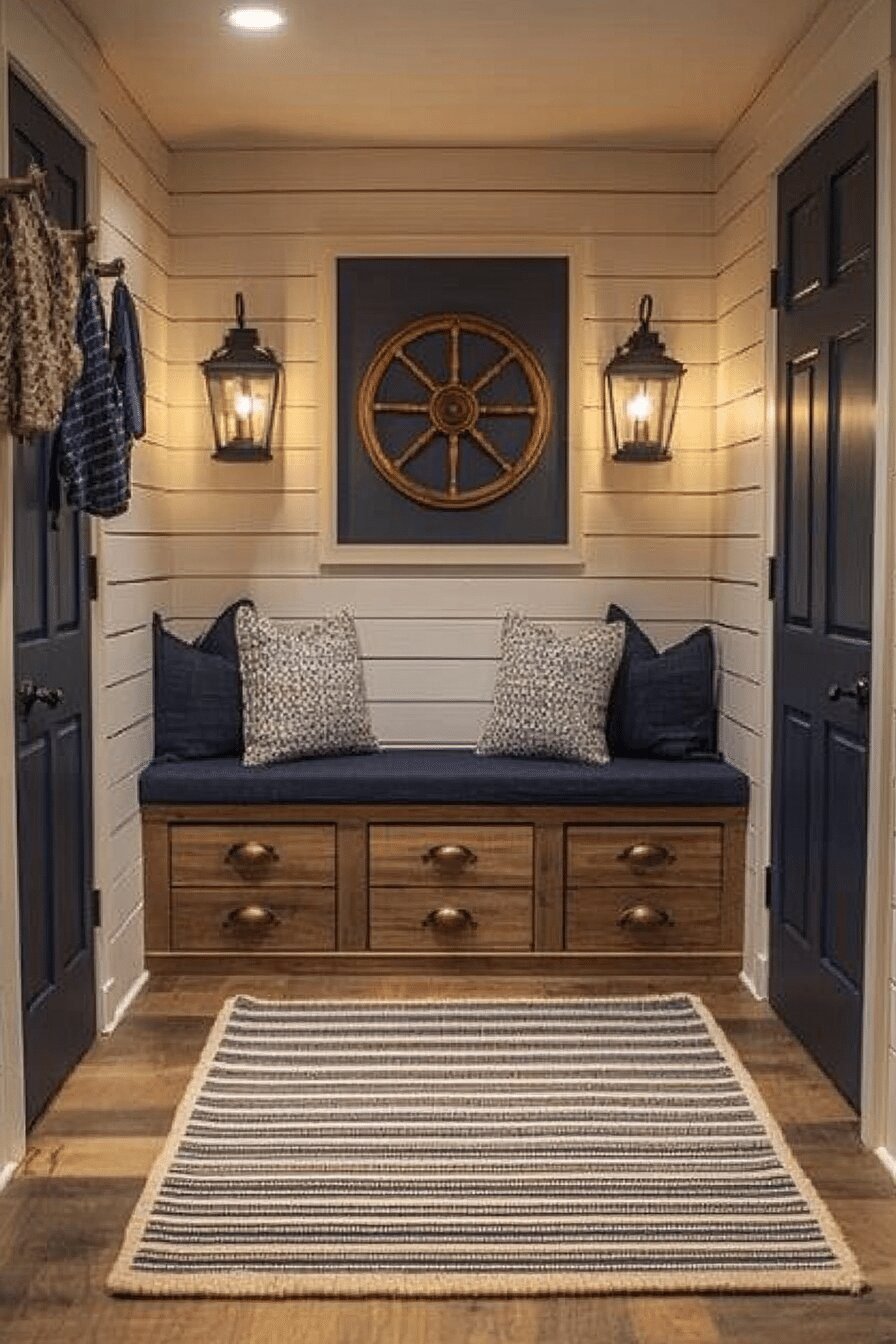 9. Nautical Navigator Barndominium Foyer Designs