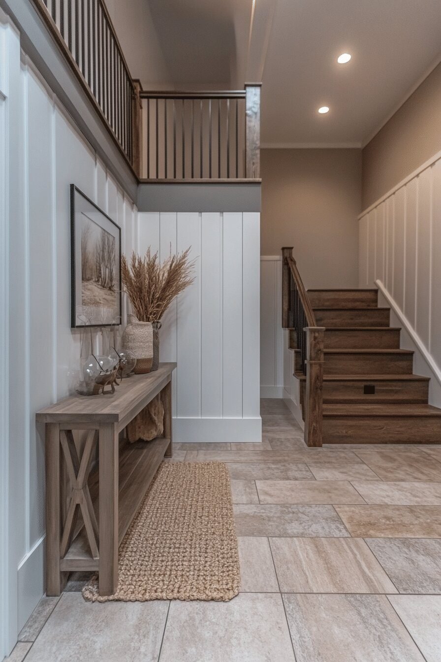 27. Streamlined Elegance Barndominium Entry Looks