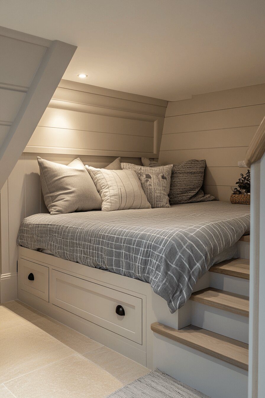 19. Retro Nest Beneath the Stairs