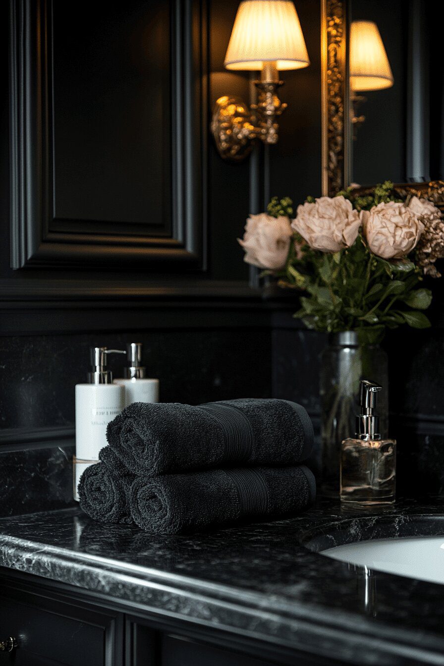 29. Black Bathroom, Boutique Hotel Feel