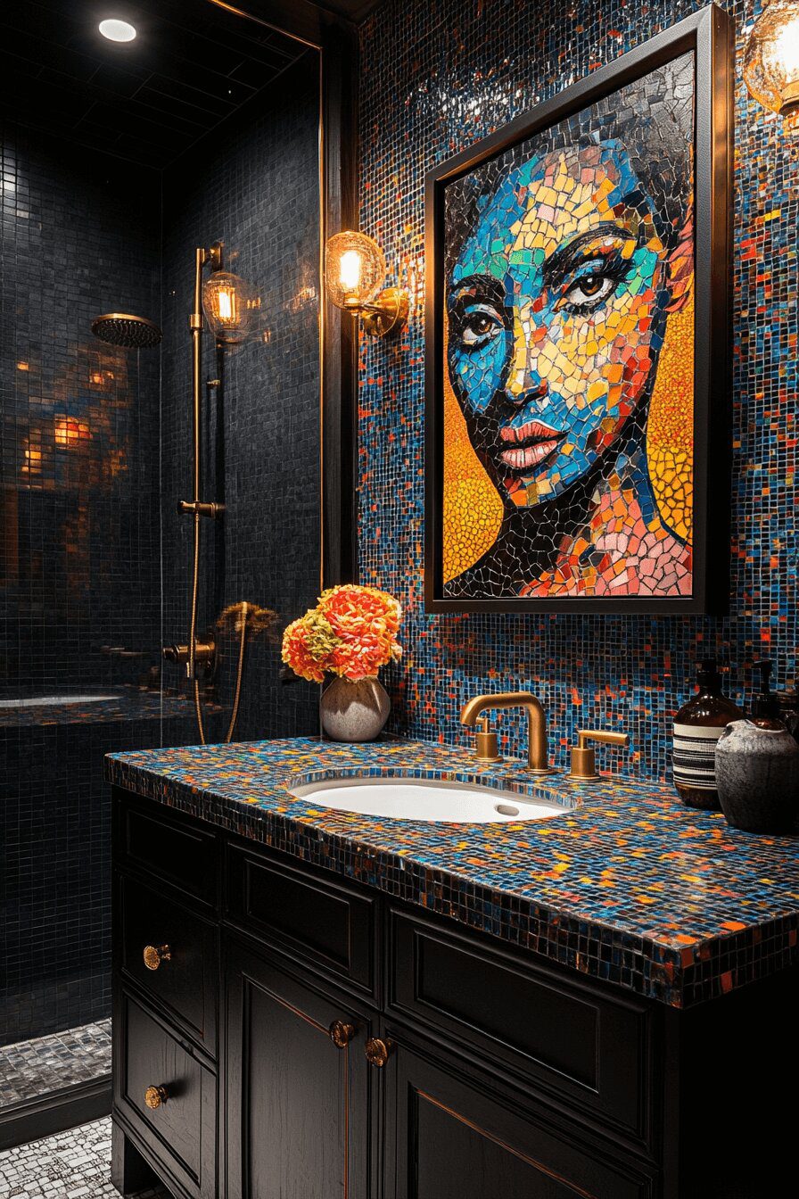 28. Black Bathroom as Artistic Statement