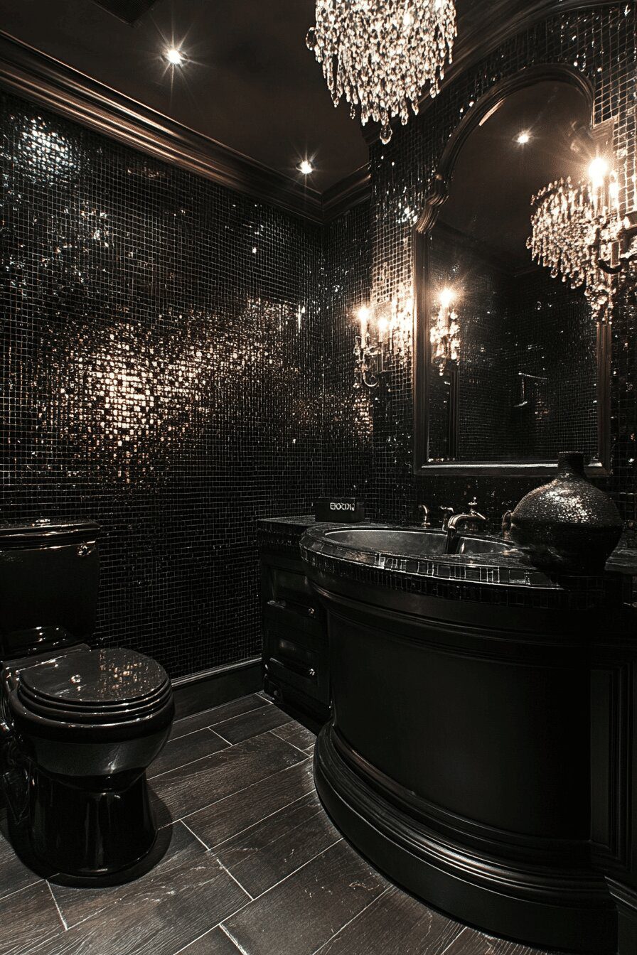 6. Mosaic Delight in Black Tile