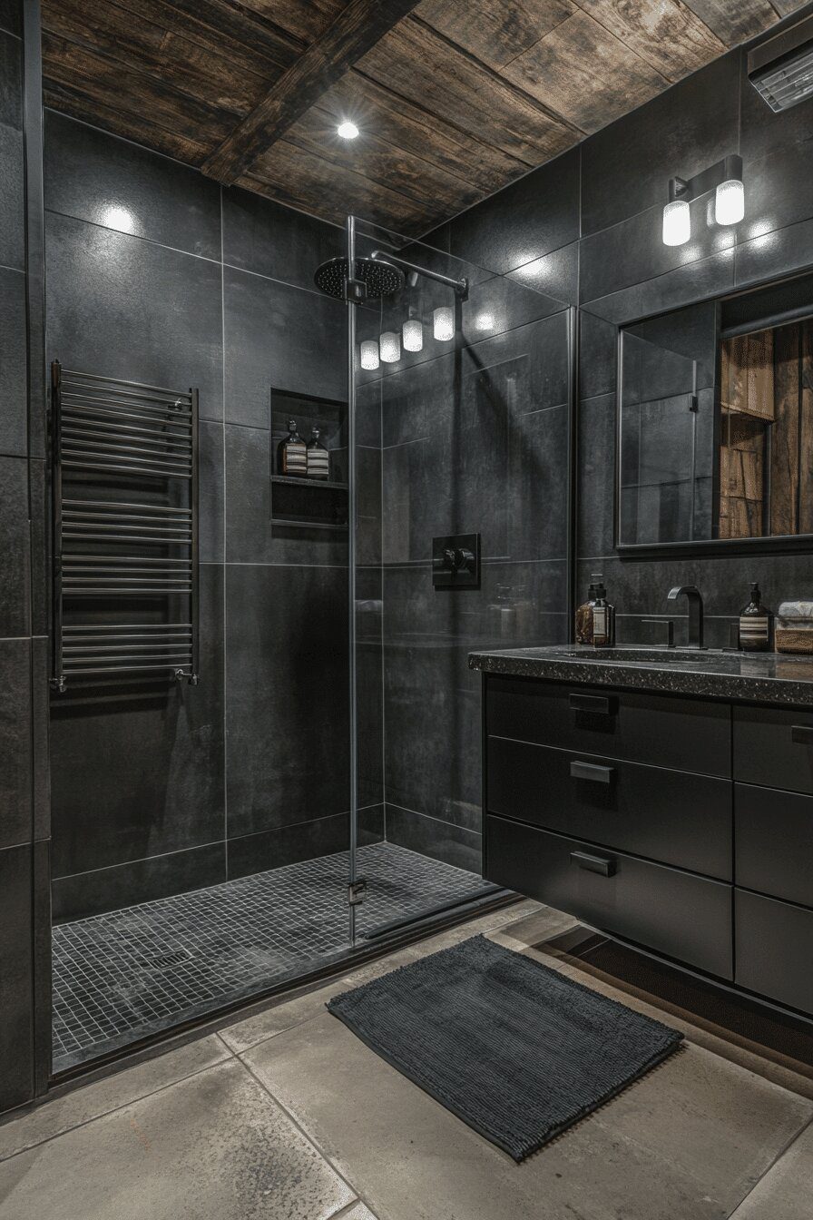3. Industrial Charm in Black