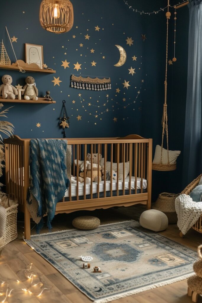 16. Celestial Starry Night Boho Nursery