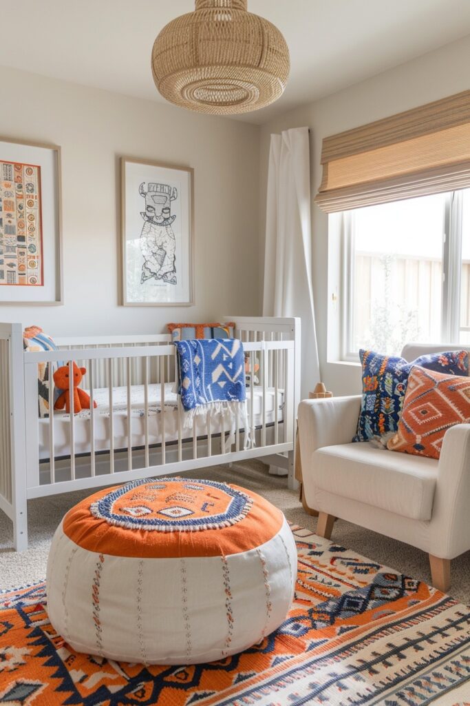 15. Geometric Boho Nursery Corner