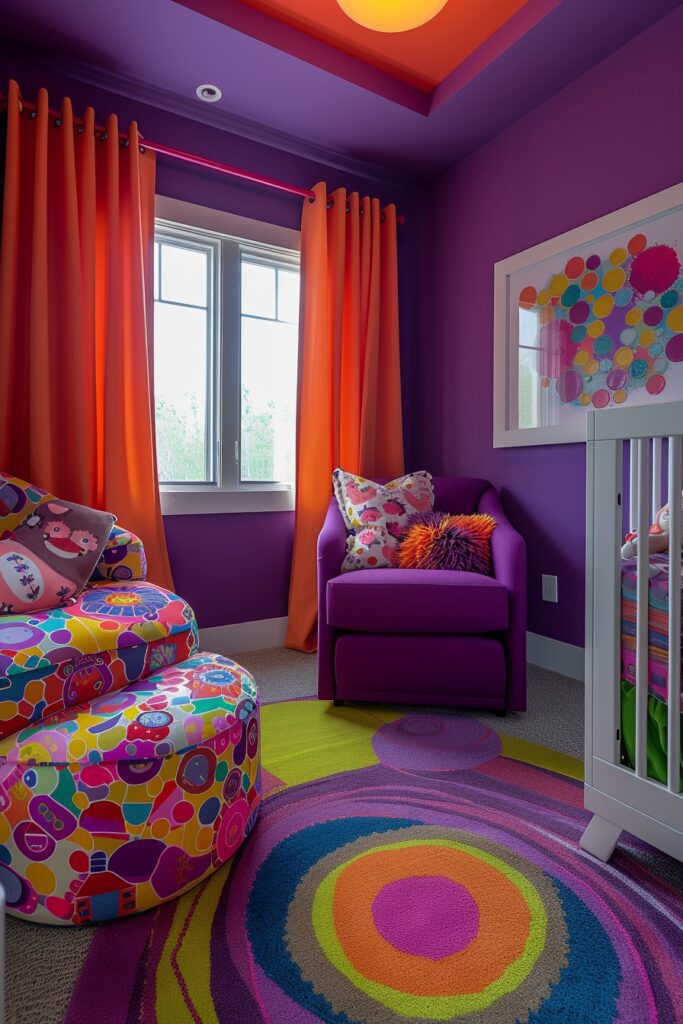 21. Bold Color Splash Boho Nursery