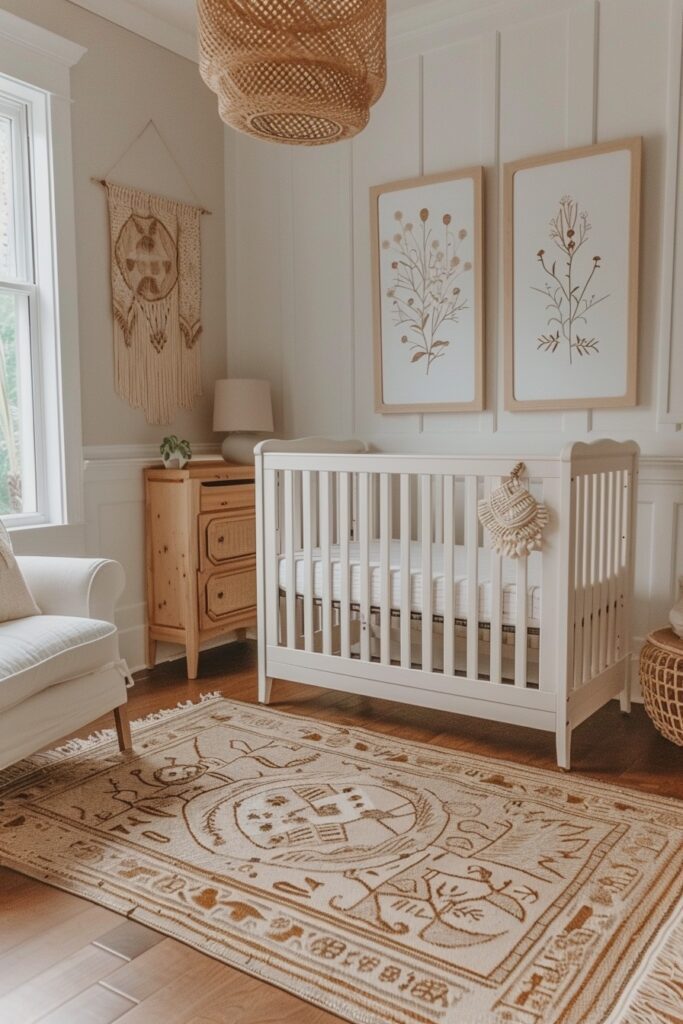 5. Streamlined Boho Baby Nook