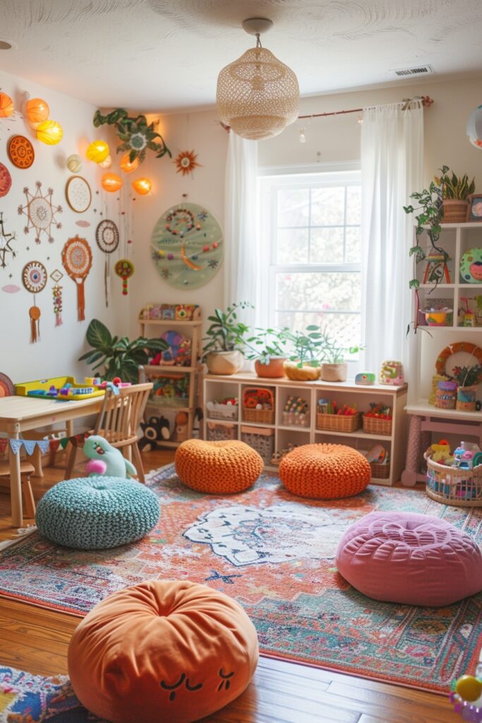 4. Colorful Boho Play Corner