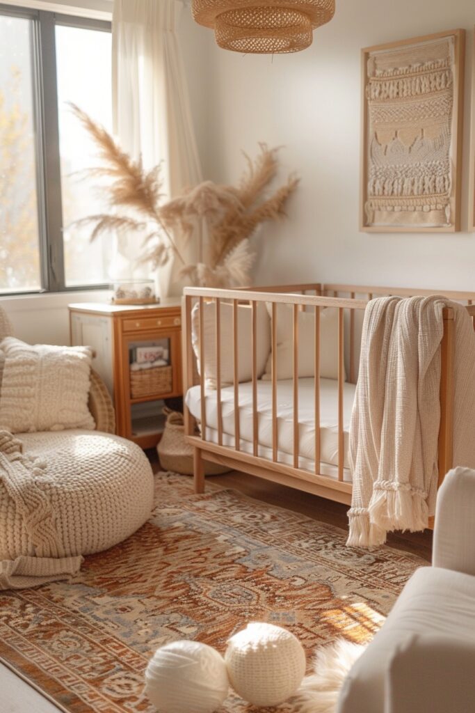 3. Natural Boho Nursery Sanctuary