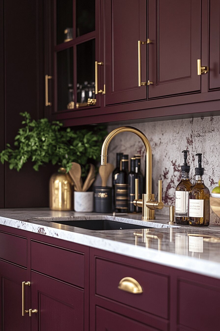 10. Regal Gold and Burgundy Glow