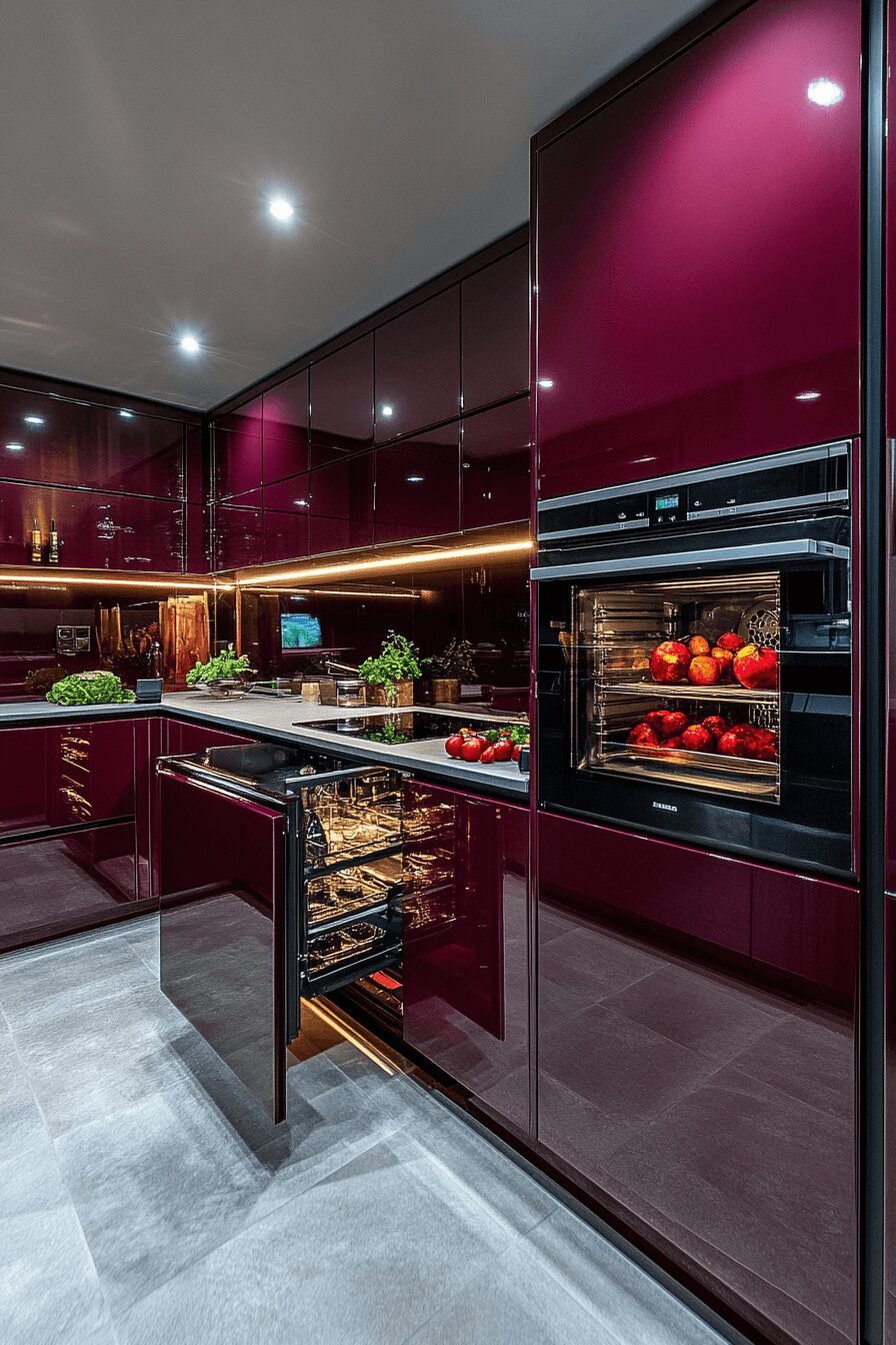 17. Burgundy Kitchen Luxe Look
