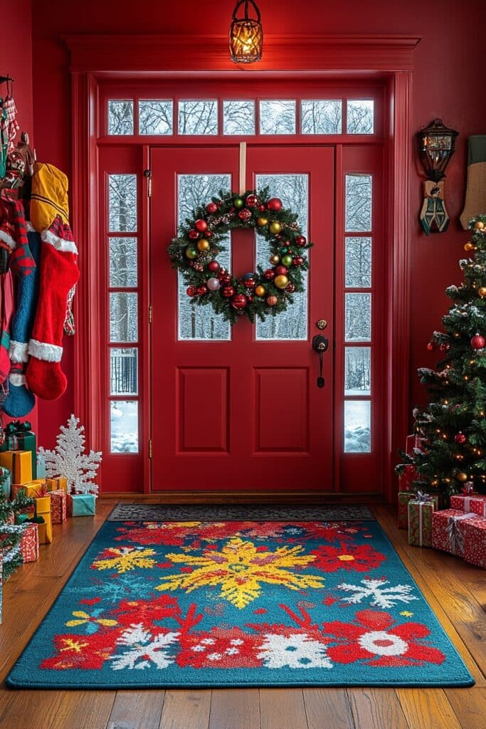 22. Colorful Entryway Cheer