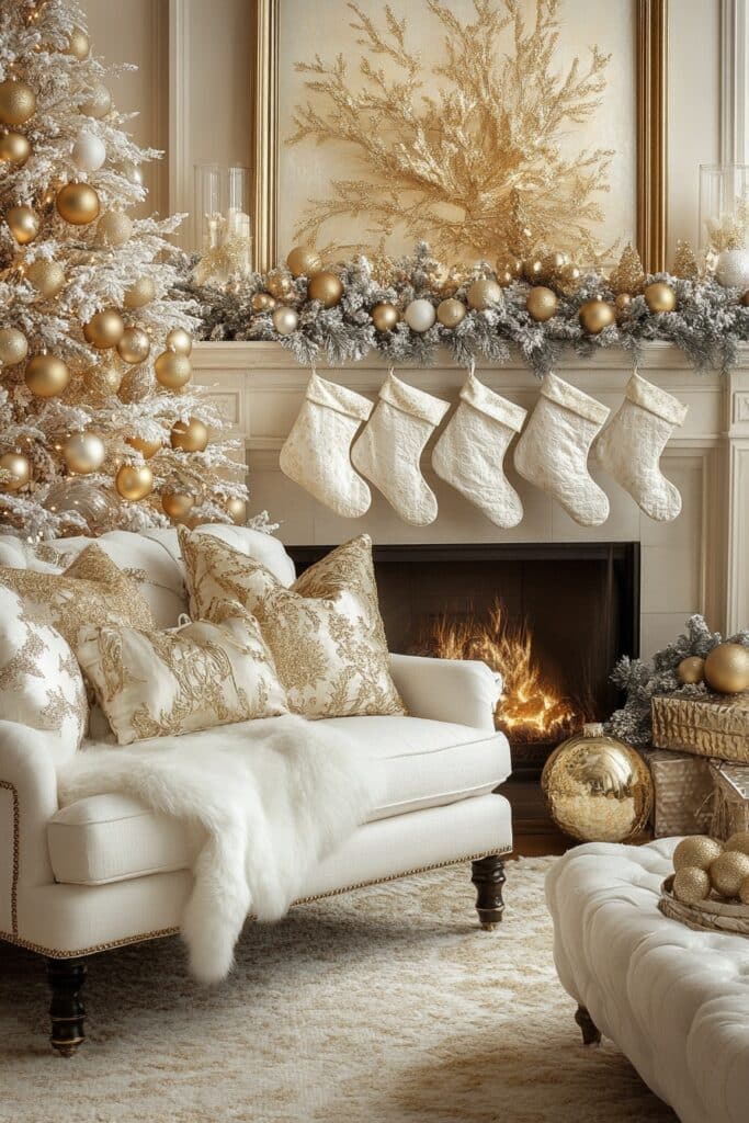 7. Gold Glam Living Room Look