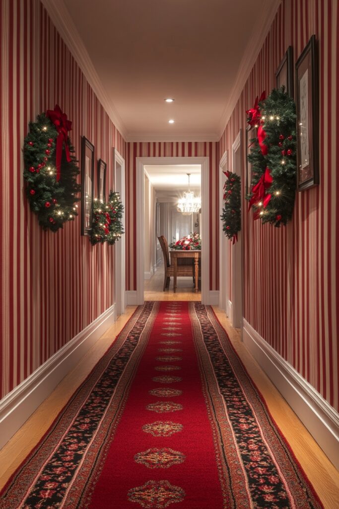 23. Elegant Striped Hallway