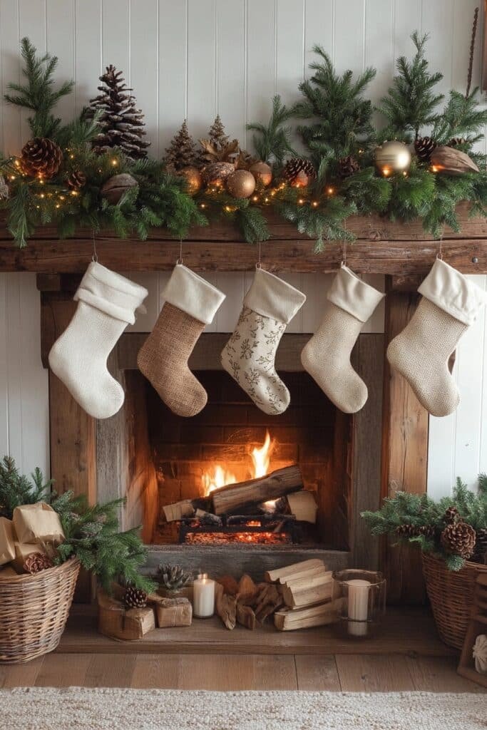 11. Rustic Charm for the Fireplace Mantel