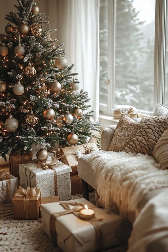 25. Elegant Monochrome Holiday Decor