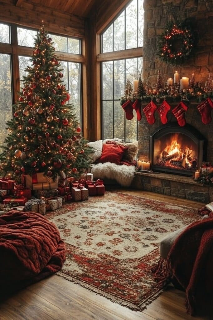 2. Cozy and Warm Holiday Living Room