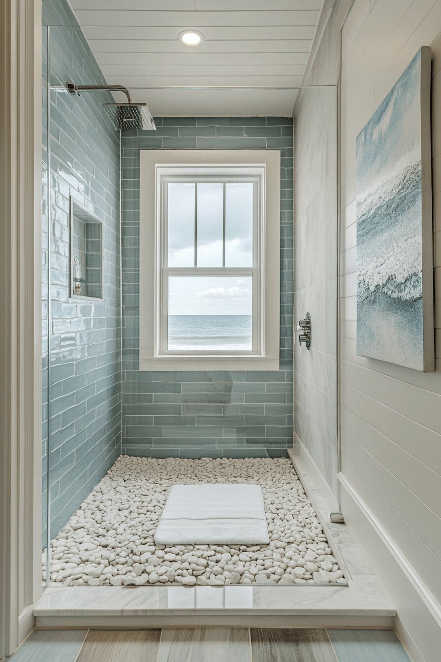 13. Breezy Open Coastal Shower