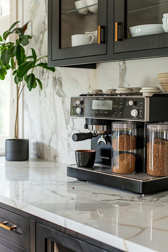 1. Pared-Back Minimalist Coffee Bar