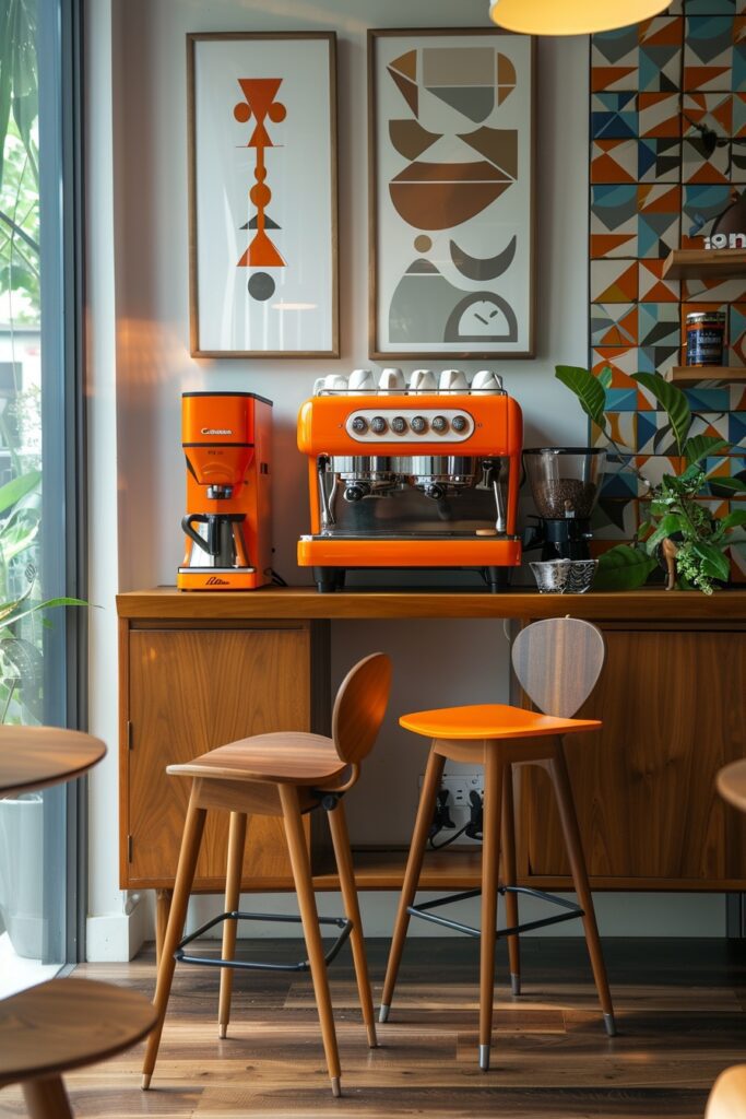 10. Mid-Century Retro Coffee Bar